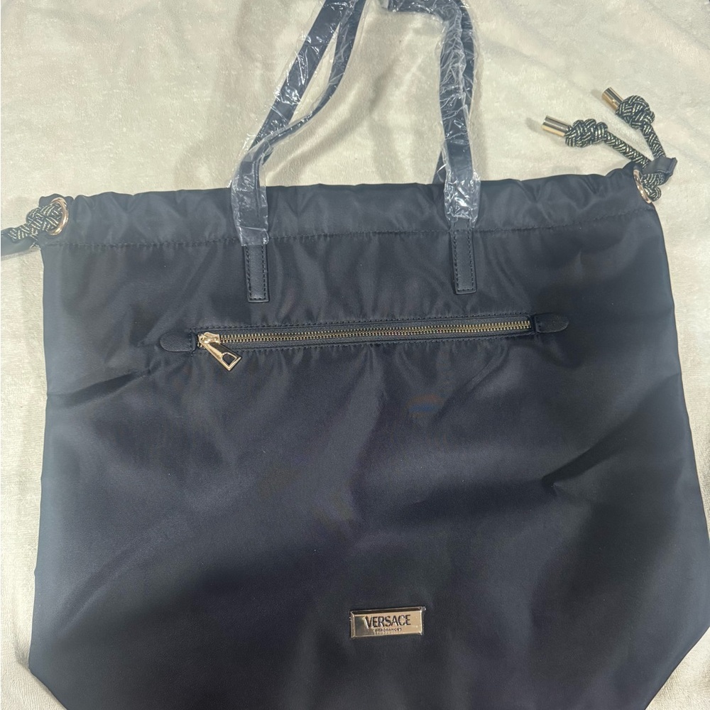 Versace Navy Blue Tote Bag